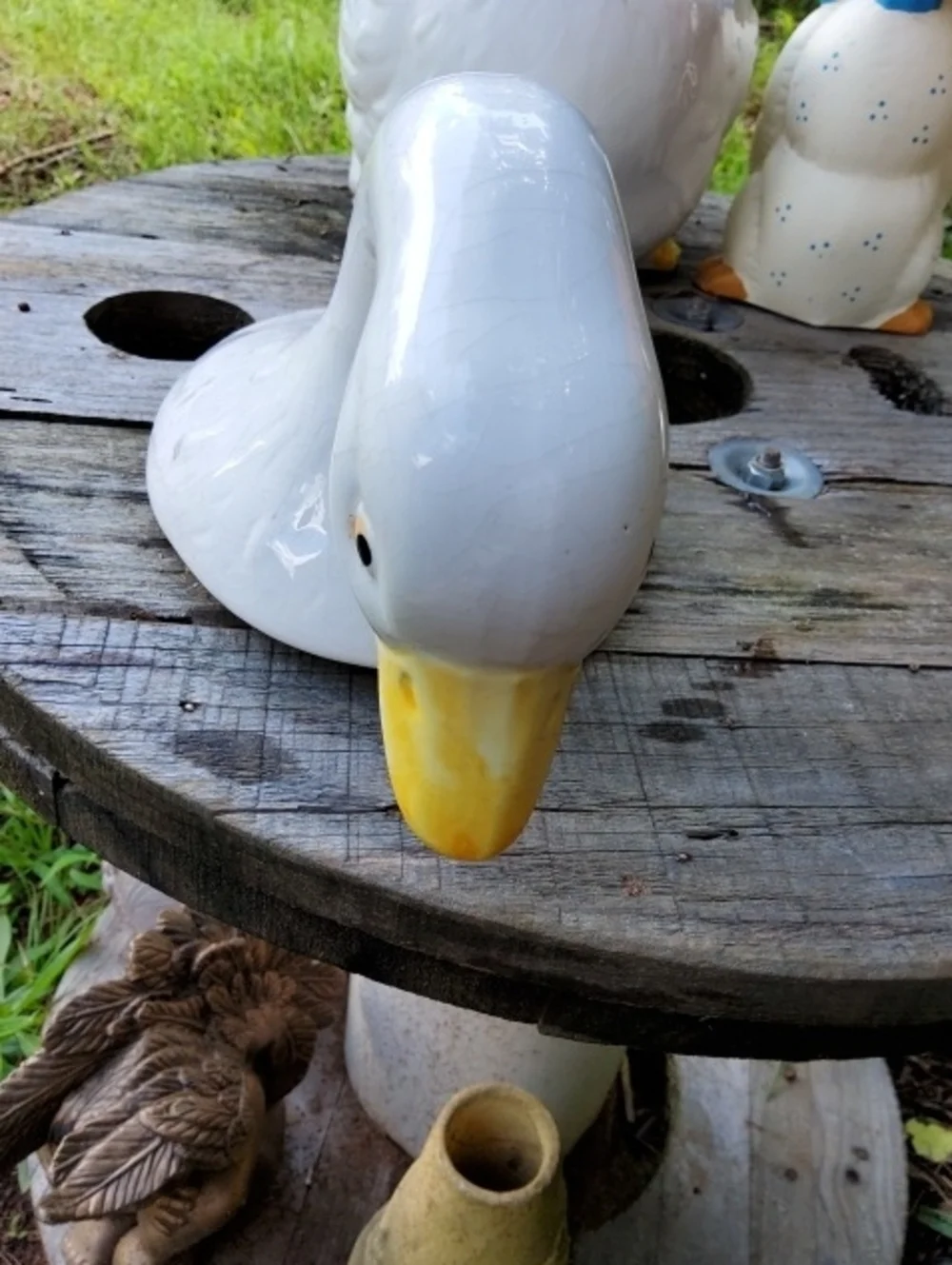 Vintage duck/goose cookie jar vintage white